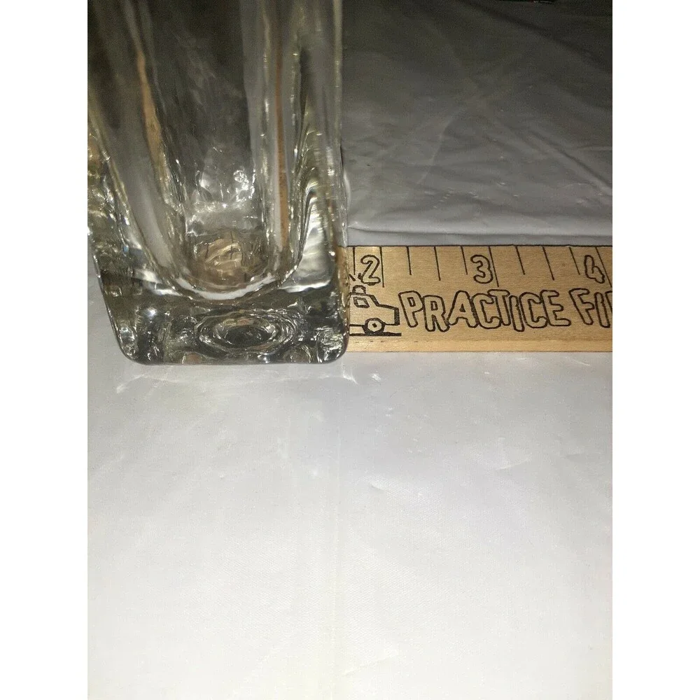 Vintage Heavy Clear Glass Salt And Pepper Shakers 4.25 inches tall